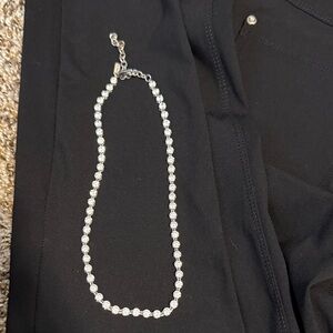Melinda Maria Silver Crystal Necklace